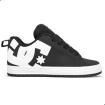 Tênis DC Shoes New Court Graffik SD Unissex Preto Branco Tênis DC Shoes New Court Graffik SD Unissex Preto Branco