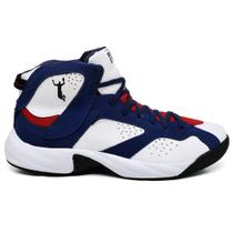 Tênis De Basquete Dunk Adrenaline Branco, Azul E Vermelho