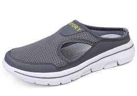 Tênis de caminhada confortáveis Slip On Mules Meik Mangni cinza escuro