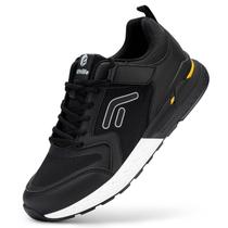 Tênis de caminhada FitVille Slip On masculino, pretos, tamanho 11 de largura