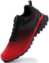 Tênis de Caminhada Kricely Extra Largo Preto e Vermelho 14 Tênis de Caminhada Kricely Extra Largo Preto e Vermelho 14
