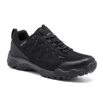 Tênis de caminhada masculinos impermeáveis SHULOOK, leves antiderrapantes, botins para uso externo, respiráveis, para caminhadas e trilhas, todos pretos, 11,5