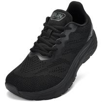 Tênis de caminhada Slow Man Road Running Wide Toe Box Masculinos Pretos