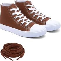Tênis de cano alto The Fashion Supply Brown Canvas, tamanho 9