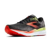 Tênis de corrida Brooks Ghost 16 Masculino Preto/Vermelho Mandarim/Verde