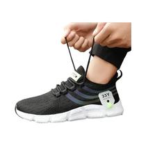 Tênis De Corrida De Malha Respirável Leve Masculino Preto Casual Esporte Jogging Sapatos De