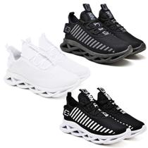Tênis de Corrida Masculino Academia Macio- 3 Pares Preto e Branco Tênis de Corrida Masculino Academia Macio- 3 Pares Preto e Branco