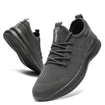 Tênis de corrida XKOWUO para mulheres, tênis de caminhada, moda esportiva, treino casual, academia, caminhada, enfermeira, antiderrapante, leve, respirável, cinza escuro, tamanho americano 6,5