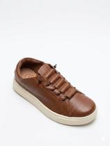 Tenis de couro caramelo calce facil cadarço elastico Tenis de couro caramelo calce facil cadarço elastico