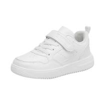 Tênis De Couro Para Meninos E Meninas Confortáveis E Antiderrapantes Sapatos Planos Pretos E Brancos Tênis De Couro Para Meninos E Meninas Confortáveis E Antiderrapantes Sapatos Planos Pretos E Brancos