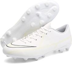 Tênis de futebol masculinos de futebol com pontas longas, couro e borracha