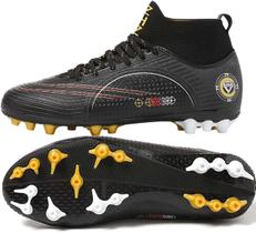 Tênis de futebol masculinos de futebol com pontas longas, couro e borracha Tênis de futebol masculinos de futebol com pontas longas, couro e borracha