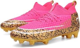 Tênis de futebol masculinos de futebol com pontas longas, couro e borracha Tênis de futebol masculinos de futebol com pontas longas, couro e borracha