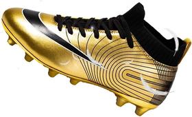 Tênis de futebol masculinos de futebol com pontas longas, couro e borracha