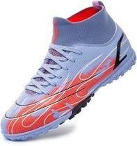 Tênis de futebol masculinos de futebol com pontas longas, couro e borracha