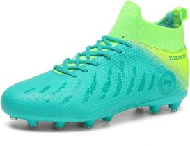 Tênis de futebol masculinos de futebol com pontas longas, couro e borracha