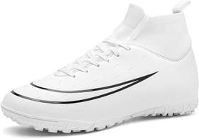 Tênis de futebol masculinos de futebol com pontas longas, couro e borracha