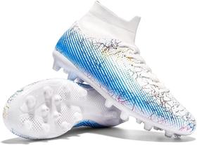 Tênis de futebol masculinos de futebol com pontas longas, couro e borracha