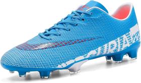 Tênis de futebol masculinos de futebol com pontas longas, couro e borracha