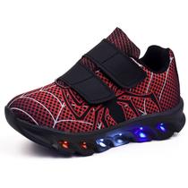 Tenis De Led Aranha Infantil Masculino Meninos Macio Calce Facil - Light