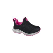 Tênis de Led Infantil Feminino Ortopé Power Light Calce Fácil Preto Pink