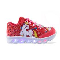 Tenis De Led Infantil Feminino Unicornio Lançamento