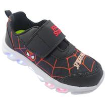 Tênis de Led Infantil Homem Aranha Luzinha Meninos KidStar