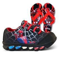 tenis de led infantil masculino homem aranha com luzinha meninos mais chinelo tenis de led infantil masculino homem aranha com luzinha meninos mais chinelo