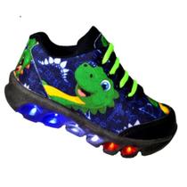 Tênis De Led Infantil Menino Masculino Dinossauro Luzinha