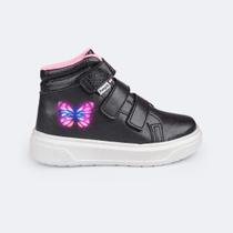 Tênis de Led Infantil Pampili Feminino Borboleta Preto Tênis de Led Infantil Pampili Feminino Borboleta Preto
