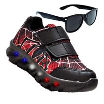 Tenis De Led Led Masculino Aranha Meninos Estilo Barato Original + Oculos