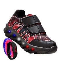 Tenis De Led Led Masculino Aranha Meninos Estilo Barato Original + Relogio Tenis De Led Led Masculino Aranha Meninos Estilo Barato Original + Relogio