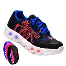 Tenis De Led Led Masculino Aranha Meninos Estilo Barato Original + Relogio - KIDS