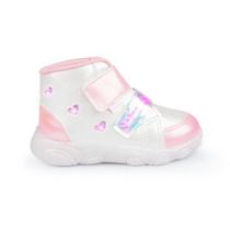 Tênis de Led Menina Pampili Liz Luz Coração Branco Tênis de Led Menina Pampili Liz Luz Coração Branco