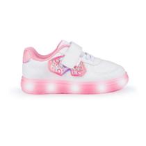 Tênis de Led Menina Pampili Sneaker Luz Asa Borboleta Branco