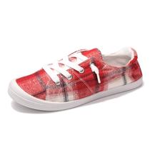 Tenis de Lona BENEKER Rojo a Cuadros Slip-On de Corte Bajo Talla 10