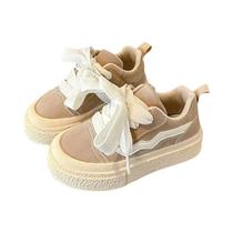 Tênis De Lona Listrado Para Meninos E Meninas Com Solado Grosso Plataforma Desempenho Tênis 6-14