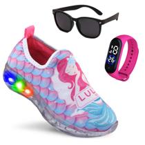 Tenis de Luzinha Meia Feminino Sereia Relogio Oculos Tenis de Luzinha Meia Feminino Sereia Relogio Oculos