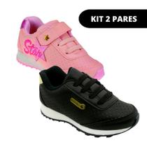 Tênis de Menina Escolar Casual - KIT 2 PARES Tam 23 ao 34 Tênis de Menina Escolar Casual - KIT 2 PARES Tam 23 ao 34