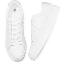 Tênis de moda Adokoo White PU Leather para mulheres US9 Tênis de moda Adokoo White PU Leather para mulheres US9