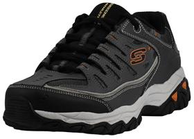 Tênis de moda Skechers Afterburn M. Fit Leather Masculinos Cinza
