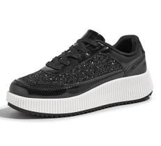 Tênis de plataforma LUCKY STEP Rhinestone, moda feminina Tênis de plataforma LUCKY STEP Rhinestone, moda feminina