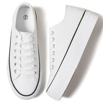 Tênis de plataforma Rominz Fashion PU Leather Low Top White Tênis de plataforma Rominz Fashion PU Leather Low Top White