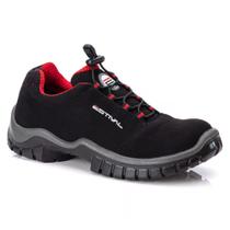 Tênis de Segurança Estival Microfibra Preto/Vermelho En1002 Ca 44592
