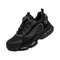 Tênis De Segurança Unissex Com Biqueira De Aço Botão Rotativo À Prova De Perfuração Para Trabalho