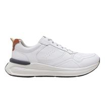 Tênis Democrata Casual Couro Denim Masculino Branco Tênis Democrata Casual Couro Denim Masculino Branco