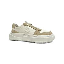 Tênis Democrata Feminino Casual De Couro 616101 Bege