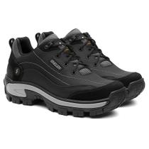 Tênis Desert Cano Baixo Biqueira PVC Preto com Cinza CA 52082 Tênis Desert Cano Baixo Biqueira PVC Preto com Cinza CA 52082