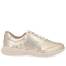 Tênis Dourado Couro Básico Usaflex UC0601005 Ouro Ligth