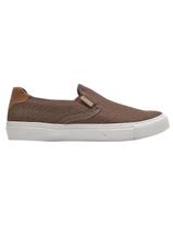 Tênis Dudalina Masculino Zara Slip On Lona Mistral Napa Logo Marrom Escuro